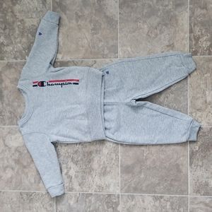 Champion Toddler Boys Two Piece Classic Crewneck Sweatshirt and Fleece Joggers